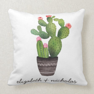 Cojín Decorativo Cactus florales rosas