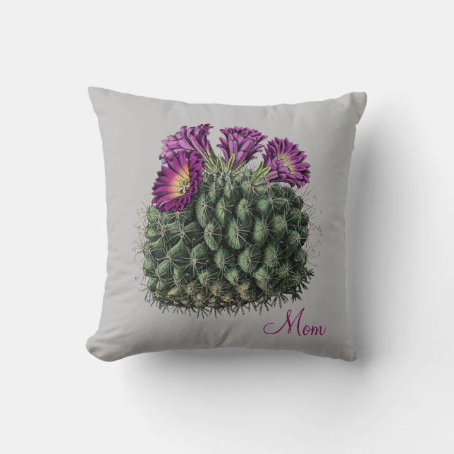Cojín Decorativo Cactus floreciente | Mamá (Anverso)
