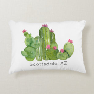 Cojín Decorativo Cactus Flower Desert Watercolor Arte Lugar Diversi