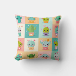 Cojín Decorativo Cactus Kawaii Baby Shower