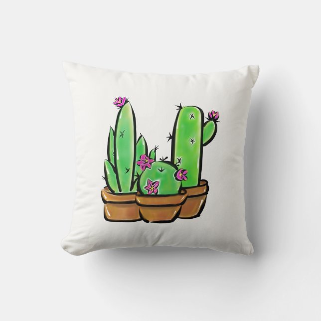 Cojín Decorativo Cactus lindos cactus suculentas  (Anverso)