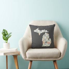 Cojín Decorativo Cactus Llenó Silhouette Michigan Con Casa