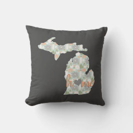 Cojín Decorativo Cactus Llenó Silhouette Michigan Con Casa