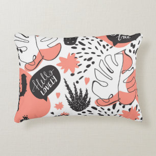 Cojín Decorativo Cactus, monstera: moderno patrón sin costuras.