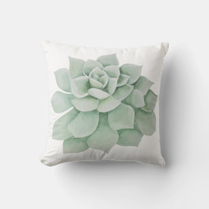 Cojín Decorativo Cactus Suculento Aquarela Verde Menta Floral