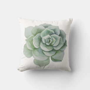 Cojín Decorativo Cactus Suculento Aquarela Verde Menta Floral