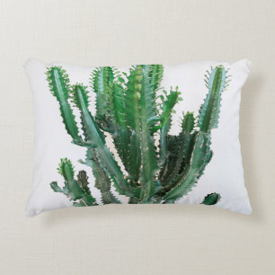 Cojín Decorativo Cactus verdes sobre fondo blanco.