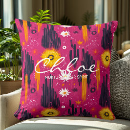 Cojín Decorativo Cactus Vibrante y Bienestar Personalizado de Explo