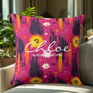 Cojín Decorativo Cactus Vibrante y Bienestar Personalizado de Explo