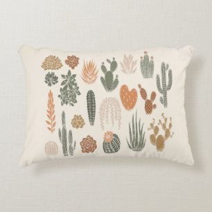 Cojín Decorativo Cactus y un patrón suculento y fluido
