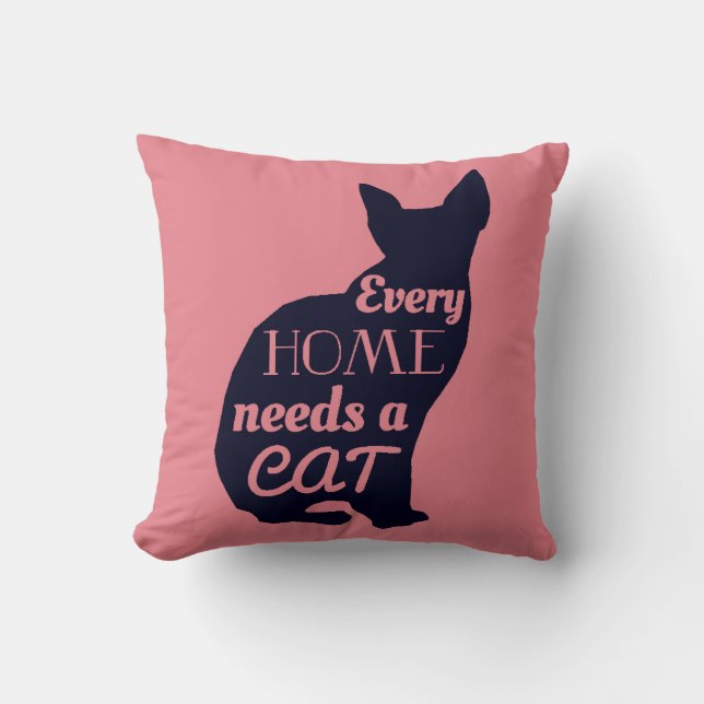 Cojín Decorativo Cada Hogar Necesita Un Gato (Anverso)