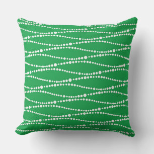 Cojín Decorativo CADENA DE PERLAS VERDE Y BLANCA PARA navidades