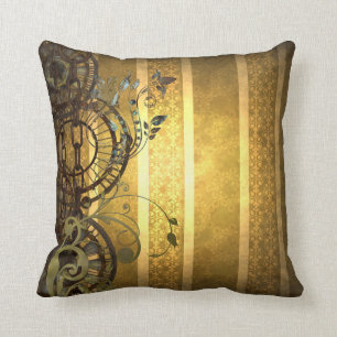 Cojín Decorativo Cadenas de Steampunk y floral
