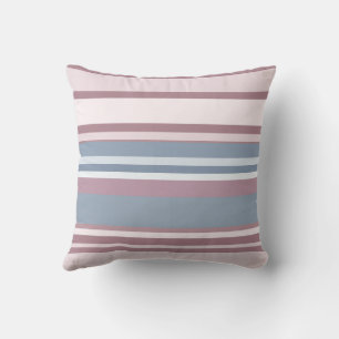 Cojín Decorativo Cadete Gris y Rayas de Rosa Desaturada