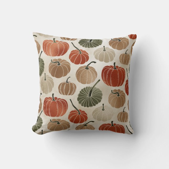Cojín Decorativo Cae la calabaza colorida (Anverso)