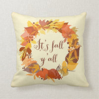 Cae y todas las hojas de otoño Wreath Pillow
