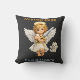 Cojín Decorativo Cael y Halo Enviados del Cielo Maldad Ten cuidado