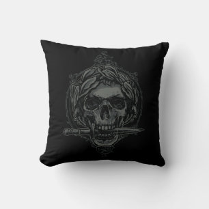 Cojín Decorativo Caesar Skull Con Cuchillo