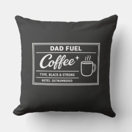 Cojín Decorativo Café Combustible para Papá – Día del Padre Negro y