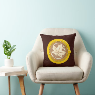 Cojín Decorativo Café con Leche Hoja de Otoño