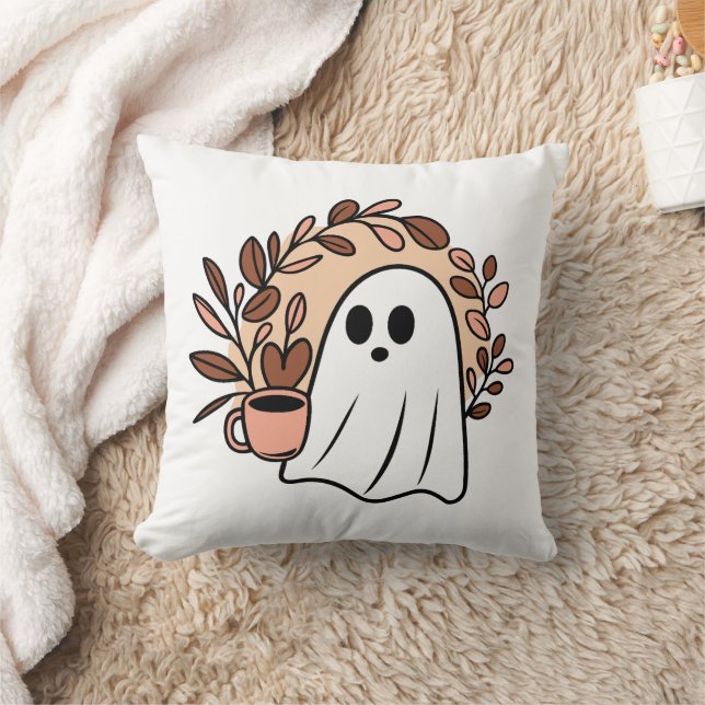Cojín Decorativo Café de bebida fantasma (Manta)