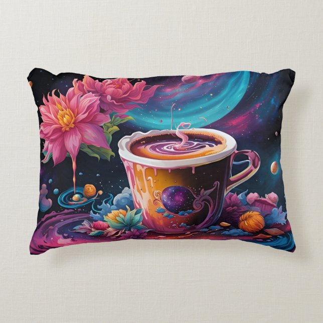 Cojín Decorativo Café de Galaxia Jardín (Anverso)