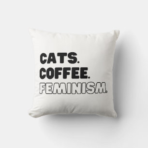 Cojín Decorativo Café de Gatos Feminismo