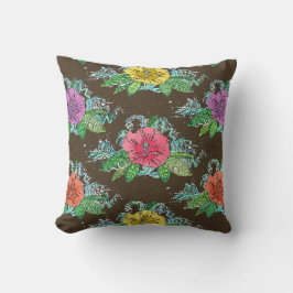 Cojín Decorativo café de surf de hibiscus