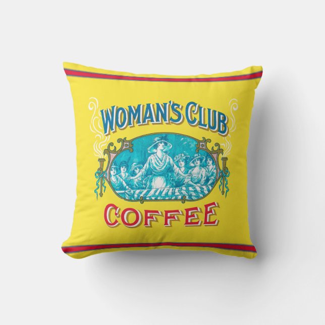 Cojín Decorativo Café del club femenino (Anverso)
