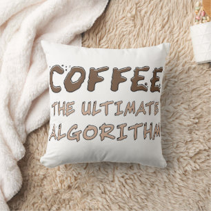 Cojín Decorativo Café El Algoritmo Definitivo Divertido Programador