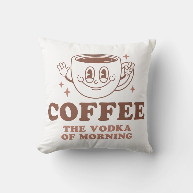 Cojín Decorativo Café El Vodka De La Mañana (Anverso)