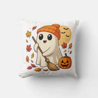 Cojín Decorativo Café Fantasma de Halloween Calabaza Espeluznante T