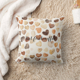 Cojín Decorativo Café Grano Corazones Café Primero