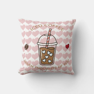 Cojín Decorativo Café Helado Pensamientos Cálidos De Ti