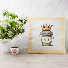 Cojín Decorativo Café King Kawaii