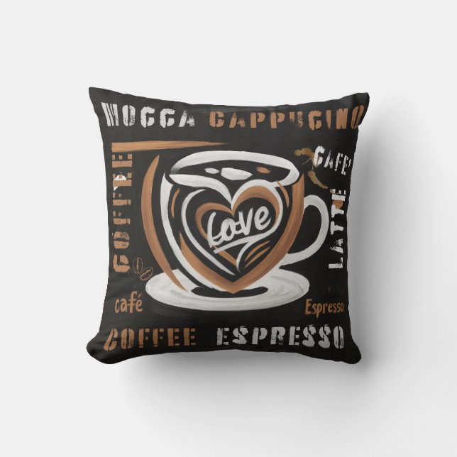 Cojín Decorativo Café Mocca Cappucino Esspreso Cafe'Latte (Anverso)