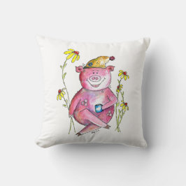 Cojín Decorativo Café para beber cerdo delicioso