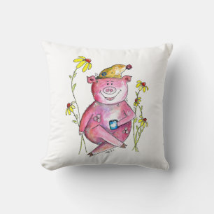 Cojín Decorativo Café para beber cerdo delicioso