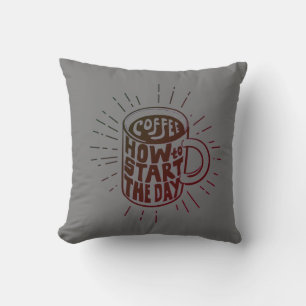 Cojín Decorativo Café para empezar tu día camiseta