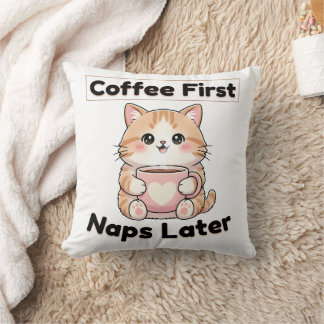 Cojín Decorativo Café Primero Gatos Lindos Más Tarde | Kawaii Café 