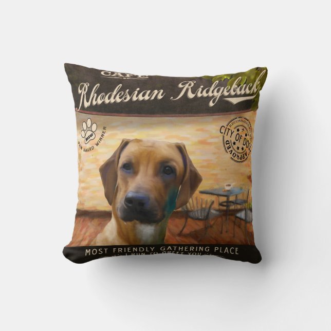 Cojín Decorativo Café Rhodesian Ridgeback (Anverso)