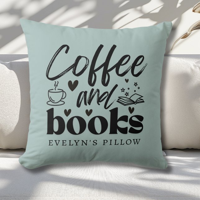 Cojín Decorativo Café y amantes del libro personalizados (Subido por el creador)