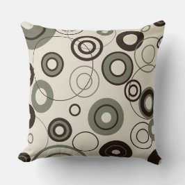 Cojín Decorativo Café y Círculos Olivos