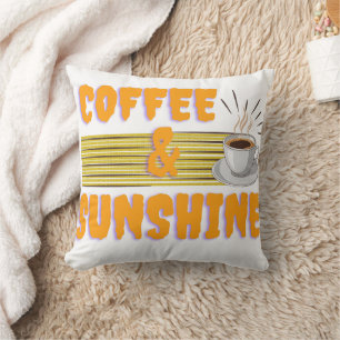 Cojín Decorativo Café y Sol – Vibraciones Positivas por la Mañana