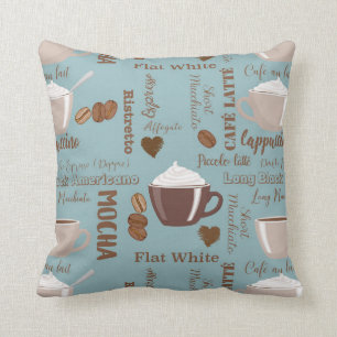 Cojín Decorativo Cafetería Cuta Crema Cafeína Cereales Corazón M