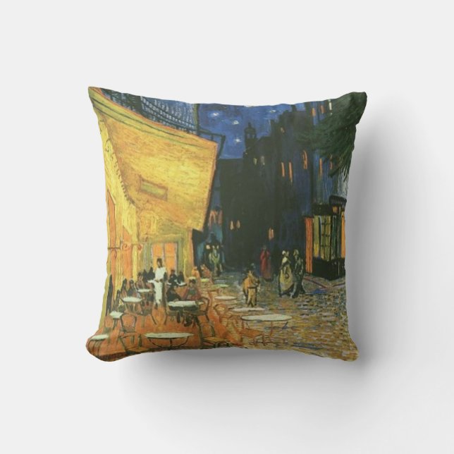 Cojín Decorativo Cafetería nocturna Pintura de van Gogh Pillow (Anverso)