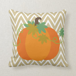 Cojín Decorativo Caída Calabaza Chevron Zigzag Patrón Tira