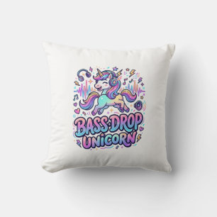 Cojín Decorativo Caída de bajo unicornio idea de regalo tipografía 