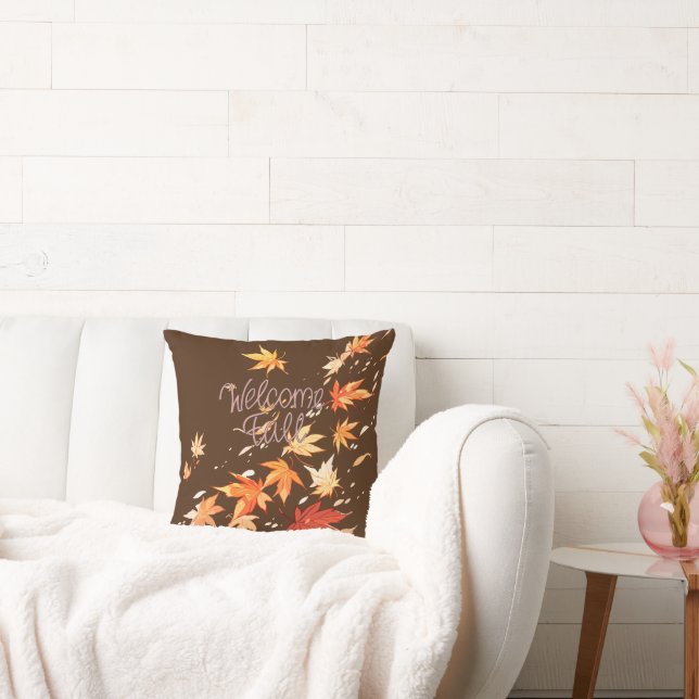 Cojín Decorativo Caída de Bienvenida, hojas de otoño (Sofá)