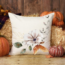 Cojín Decorativo Caída de la Algodón Magnolia deja Acción de Gracia